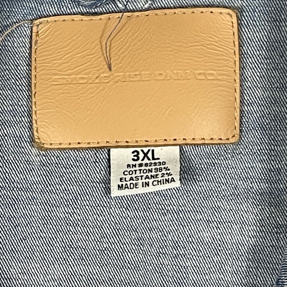 Smoke Rise: Distressed Streetwear Denim Jacket w/Red Accents & frayed details - Picture 2 of 14